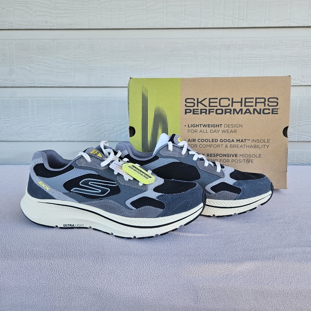 Skechers Go Run Consistent 2.0 Retro Runner V1 Men SZ 11 Charcoal Black